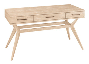 Hekman Furniture 26340 Writing Desk - Stylish Mid-century Design With 3 Drawers, Solid Mindi Wood & Miramar Finish Miramar Miramar Desk 26340