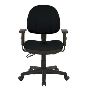 OSP Home Furnishings Sculptured Ergonomic Office Chair with Lumbar Support and Greenguard Certified Padding Black 8180-R107