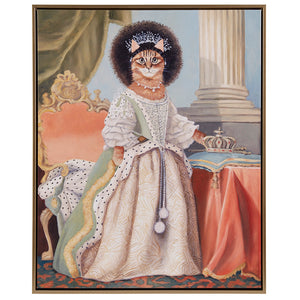 Madison Park Pet Portrait Casual Kitty Queen Charlotte Framed Canvas Wall Art ID95C-0046 Kitty Queen Charlotte