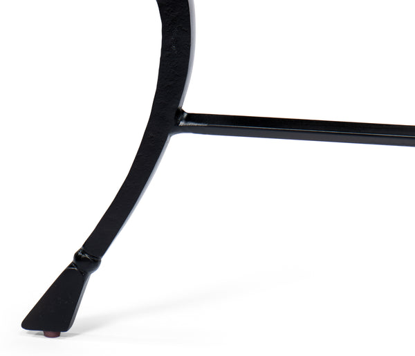 Sarreid Camargues Coffee Table - Stylish Iron Frame With Rubbed Black Finish And Elegant Glass Top Design Black  26372