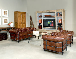 Sarreid Camargues Coffee Table - Stylish Iron Frame With Rubbed Black Finish And Elegant Glass Top Design Black  26372