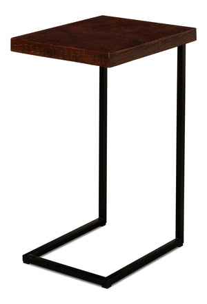 Sarreid Apple Orchard Laptop Table - Stylish Croc Leather Top With Durable Iron Stand For Modern Workspaces Brown  26380