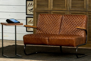 Sarreid Apple Orchard Laptop Table - Stylish Croc Leather Top With Durable Iron Stand For Modern Workspaces Brown  26380