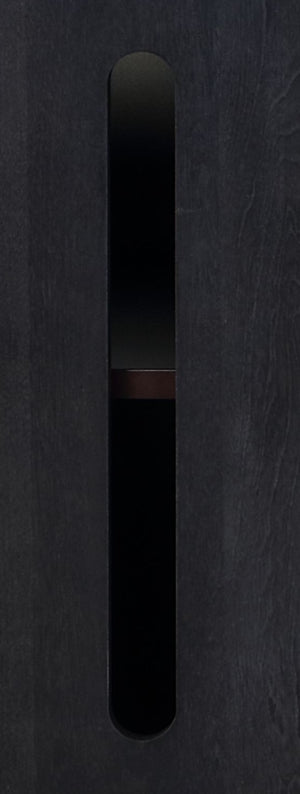 English Elm Geranio Metallic Silver & Walnut Console Cabinet with Geometric Pattern, Touch-Open Doors, 70lb Top B2726P285784