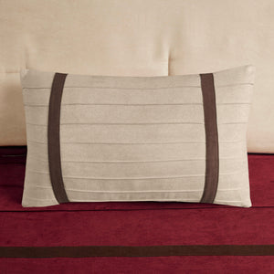 English Elm 7 Madison Park Palmer 7-Piece Faux Suede Comforter Set Cal King Pieced Microsuede Gray Accents, Plush Red 18.7 L x 13.58 W x 10.83 H B03596839