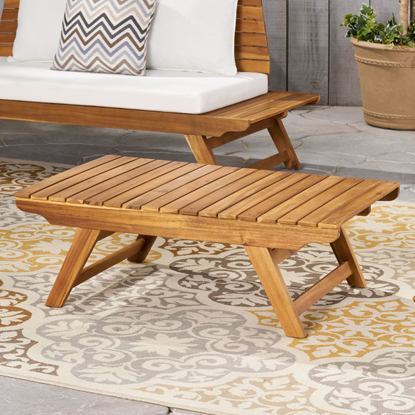English Elm Christopher Knight Home® - SEDONA Acacia Outdoor Coffee Table with Open Slat Top, Durable Wood Design for Patio Living Spaces Teak 41.5 L x 28.25 W x 7.5 H 65811.00