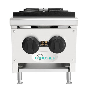 English Elm 60,000 Btu Dual Burner Commercial Gas Hot Plate for Catering and Food Truck Use W3629P462152