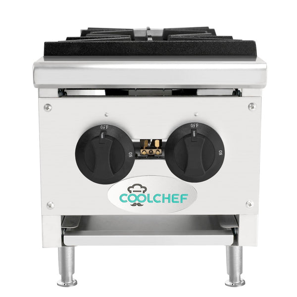 English Elm 60,000 Btu Dual Burner Commercial Gas Hot Plate for Catering and Food Truck Use W3629P462152