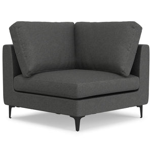 English Elm Ava Handcrafted Mid-Century Corner Sectional Sofa with Eco Performance Fabric, Seats 5 Comfortably Gray B136P199286