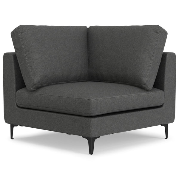 English Elm Ava Handcrafted Mid-Century Corner Sectional Sofa with Eco Performance Fabric, Seats 5 Comfortably Gray B136P199286