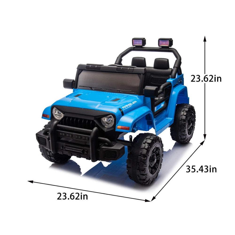 English Elm 12v Kids Electric Ride on Car with Parental Remote Dual Motors and Four Wheel Suspension Blue W1578P187584