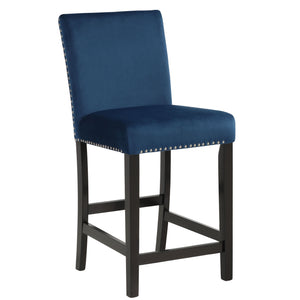 English Elm Elisina Blue Counter Height Chair With Contoured Legs (Set Of 2)