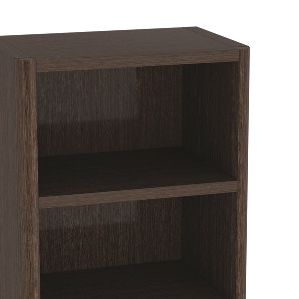English Elm Rivington 28" Open Bookcase Dark Walnut — 5-Tier Adjustable Shelves, Modern Wood Grain Storage B365P398312