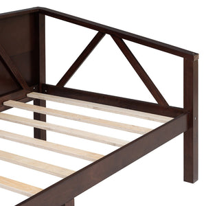 English Elm Twin Daybed Frame Solid Pine Sofa Bed for Guest Room Studio or Teen Bedroom Espresso N708P266719P