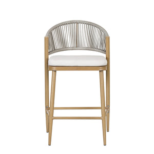 English Elm Christopher Knight Home® - Outdoor 26" Aluminum Frame Counter Stools Set Of 2 With Scallop Backrest & Cushions For Patios N772P245123W