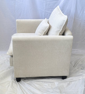 English Elm Lazy bean sofa chair with high-density memory foam, soft fabric armrests for living room comfort Beige W1893P396260