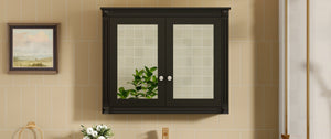 English Elm 36'' Wall Mounted Medicine Cabinet with Dual Mirrors Soft Close Doors Bathroom Storage Black N710P371186B