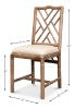 Sarreid Brighton Bamboo Side Chair Set Of 2 - Elegant White Wash Oak With Luxurious Linen Fabric Finish Beige  26433