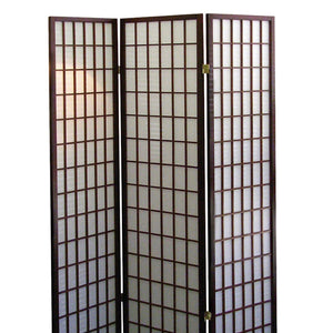 English Elm 70" Elegant 3-Panel Folding Screen Room Divider, Japanese Cherry Finish For Stylish Space Separation B072115970