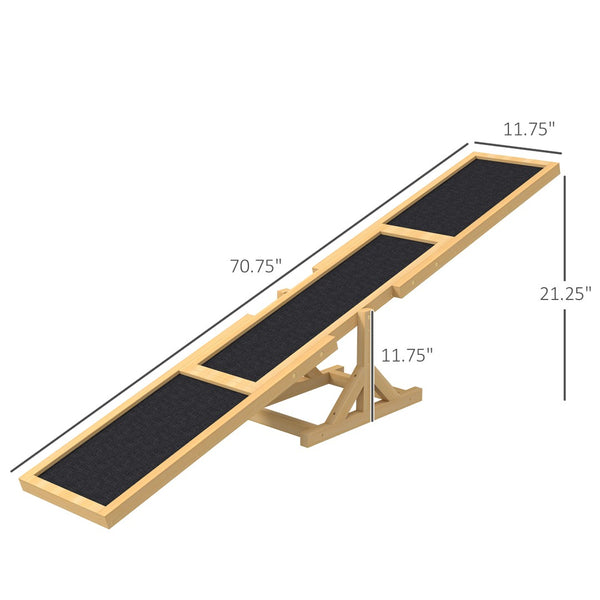 English Elm Pawhut Wooden Dog Agility Seesaw - Durable, Weather-Resistant Training Platform For Fun & Exercise! W2225P217625-GIGA