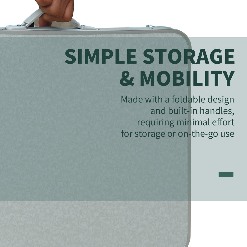 English Elm Outsunny 23" Height-Adjustable Folding Camping Table - Lightweight, Portable & Versatile For All Occasions W2225P200938-GIGA