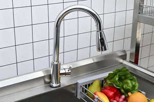 English Elm Stainless Steel Freestanding Utility Sink with Pull Out Faucet for Laundry or Garage W3167P356271