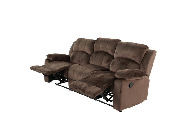 English Elm Comfortable Motion Sofa Oversized 83" Chocolate Padded Suede Reclining Couch Wide Arms Plush Comfort B011P205572