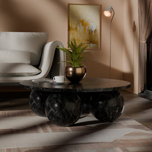 Spherical Black Coffee Table 264Black-CT Meridian Furniture