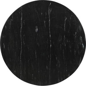 Meridian Furniture Spherical Genuine Marble Round Coffee Table Art Deco Sculptural Ball Base Living Room Accent Black 264Black-CT
