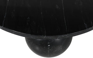 Meridian Furniture Spherical Genuine Marble Round Coffee Table Art Deco Sculptural Ball Base Living Room Accent Black 264Black-CT