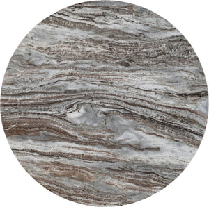 Meridian Furniture Spherical Genuine Marble Round Coffee Table Art Deco Sculptural Ball Base Living Room Accent Brown 264Brown-CT