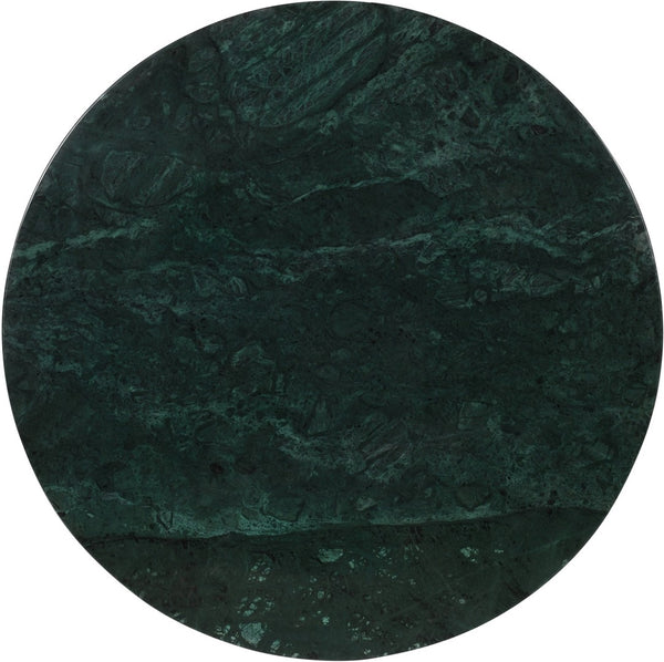 Meridian Furniture Spherical Genuine Marble Round Coffee Table Art Deco Sculptural Ball Base Living Room Accent Green Forest 264Green-CT