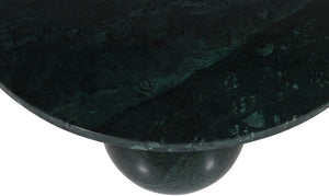 Meridian Furniture Spherical Genuine Marble Round Coffee Table Art Deco Sculptural Ball Base Living Room Accent Green Forest 264Green-CT