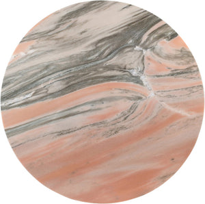 Meridian Furniture Spherical Genuine Marble Round Coffee Table Art Deco Sculptural Ball Base Living Room Accent Pink 264Pink-CT
