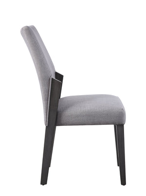 English Elm Belay Gray Oak Finish Fabric Side Chair Set of 2 - Armless Upholstered Dining Chairs, Foam Seat Comfort B2726P243293