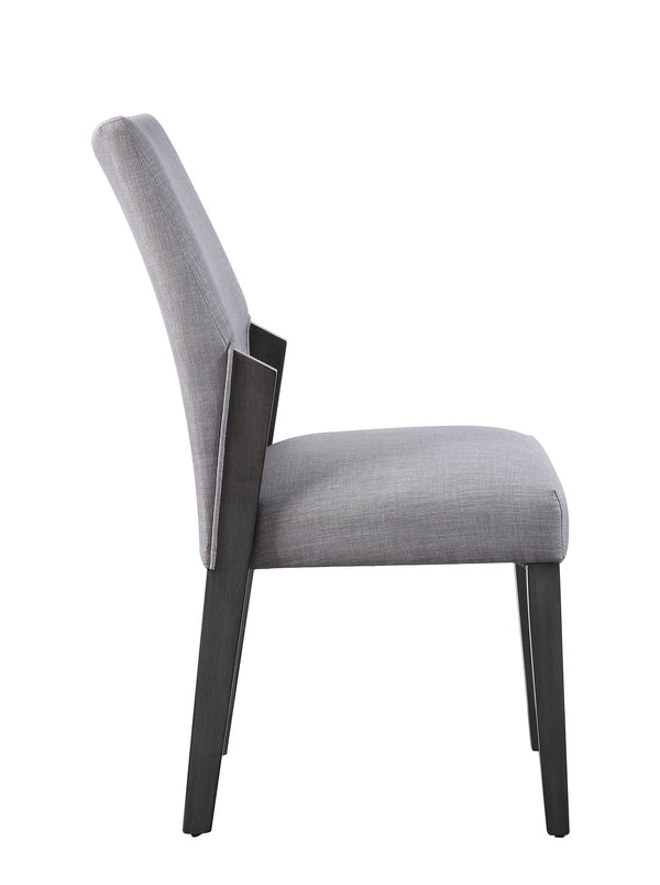 English Elm Belay Gray Oak Finish Fabric Side Chair Set of 2 - Armless Upholstered Dining Chairs, Foam Seat Comfort B2726P243293