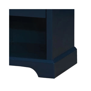 English Elm Wooden Nightstand With Open Shelf - Stylish Blue Finish & Sturdy Design For Modern Bedrooms B016P251389-GIGA