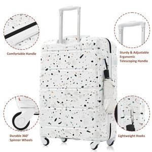 English Elm Luggage 3 Piece Hard Shell Abs Pc Spinner Set with Usb Port Airline Carry-on N726P264892W
