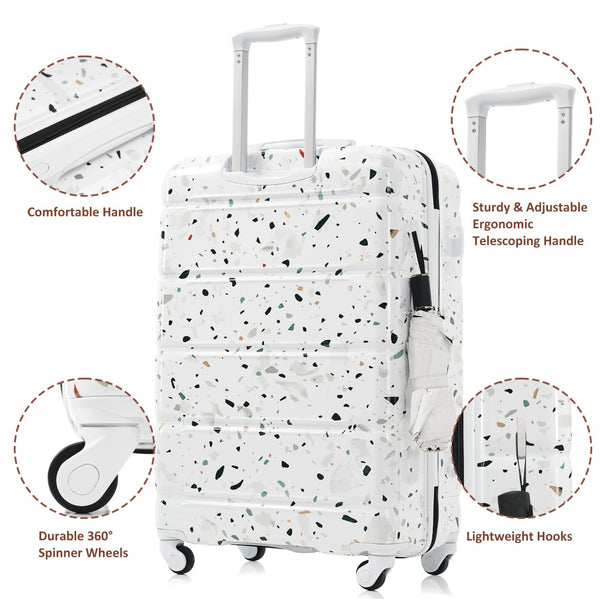English Elm Luggage 3 Piece Hard Shell Abs Pc Spinner Set with Usb Port Airline Carry-on N726P264892W
