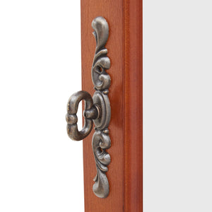English Elm Corner Curio Display Cabinet with Mirrored Back, Interior Lighting, Adjustable Glass Shelves, Elegant Finish Walnut W1693P171662