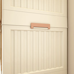 English Elm Portable Wardrobe Closet Organizer Cream White - Durable PP Modular Cube Storage with 9 Magnetic Doors, Hanging Rod and 6 Hangers, Quick Assemble-Friendly (36.8x18.1x15.8) W2699P253195