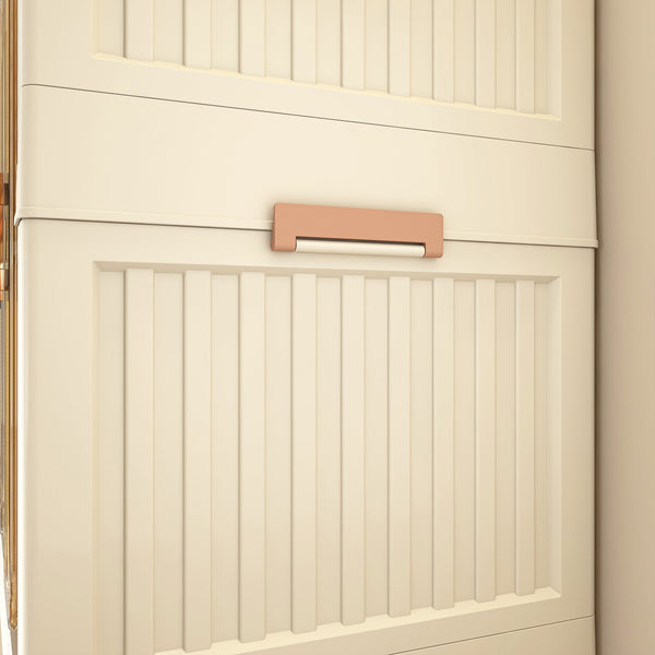 English Elm Portable Wardrobe Closet Organizer Cream White - Durable PP Modular Cube Storage with 9 Magnetic Doors, Hanging Rod and 6 Hangers, Quick Assemble-Friendly (36.8x18.1x15.8) W2699P253195