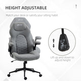 English Elm Vinsetto Gaming Chair With Flip Up Arm, High Back Desk Computer Chair, Gamer Chair With Adjustable Height and Swivel Wheel , Light Gray