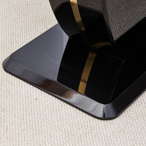 English Elm Modern modern simple luxury rectangular coffee table with sturdy base, easy-clean MDF, versatile use Black W1151S01395