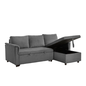 English Elm Loveseat Sectional Sleeper Sofa with Corduroy Tufted Upholstery Storage Chaise Reclining W2186S00012