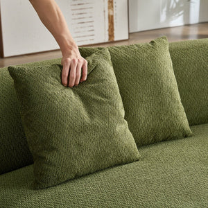 English Elm 155.91 Inch Green Quilted Curved Modular Sectional Sofa with Six Seats and Lumbar Pillows W2582S00198