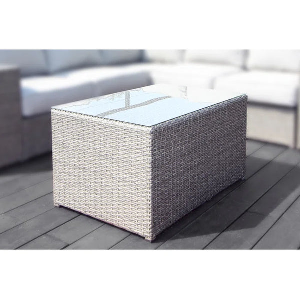 English Elm Fully Assembled Coffee Table - Durable Wicker Design With Plush Cushions For Stylish Outdoor Living B120P205408