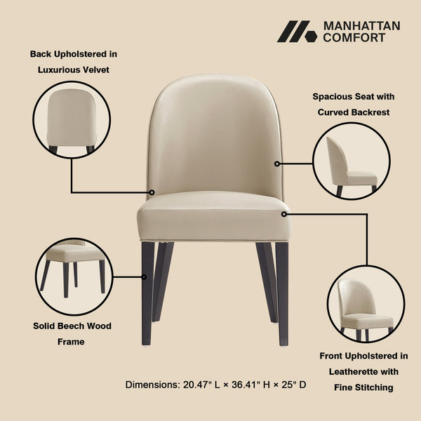 English Elm Hillman Wood Upholstered Dining Chairs - Set Of 2, Luxurious Sand Finish, Modern Comfort & Style B365P397811