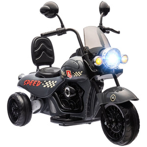 English Elm Qaba Kids 6v Electric Chopper Ride on Three Wheel Motorbike with Lights and Music Gray W2225P249815