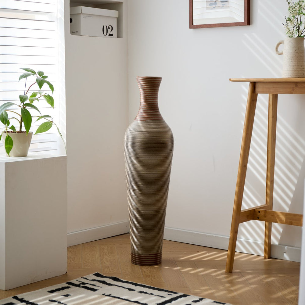 English Elm 39-Inch-Tall PVC Floor Vase Grey – 41" Elegant Modern Decorative Tall Freestanding Accent for Home W2796P193945